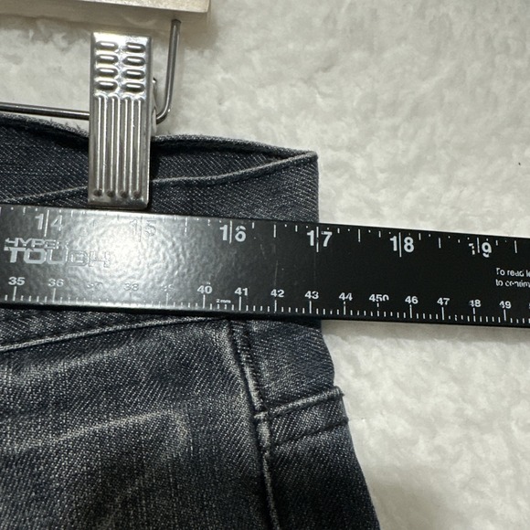 Armani Exchange A|X Straight Leg Gray/Blue Whiskers Distressed Jeans Size 33 - Picture 14 of 16